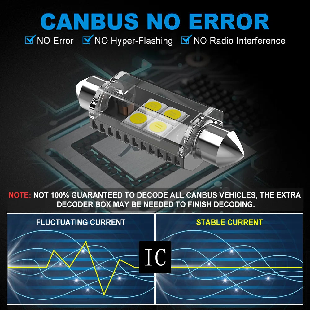 NAO C5W LED CANBUS Error Free Festoon 31mm 36mm 39mm 41mm 12V 3030 SMD C10W For Car Interior Light Reading License Plate Lamp