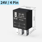 LANBOO Violet relay for Car 12V/24V 30A 4PIN/5PIN 1NO/1NO1NC Car modification parts