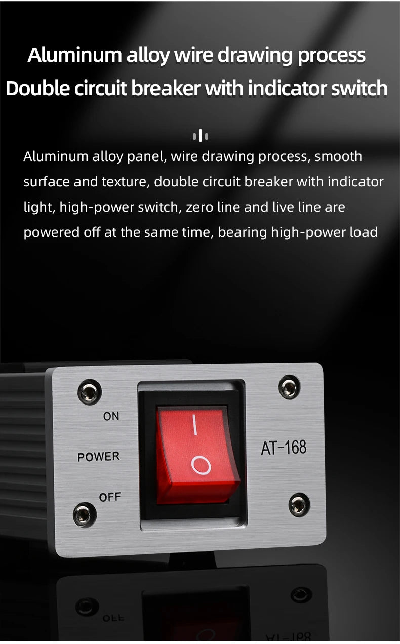 ATAUDIO HIFI Audio Power Filter Noise AC Power Filter Power 1500W 110V-250V  Purifier Surge Protection with EU Universal Outlets