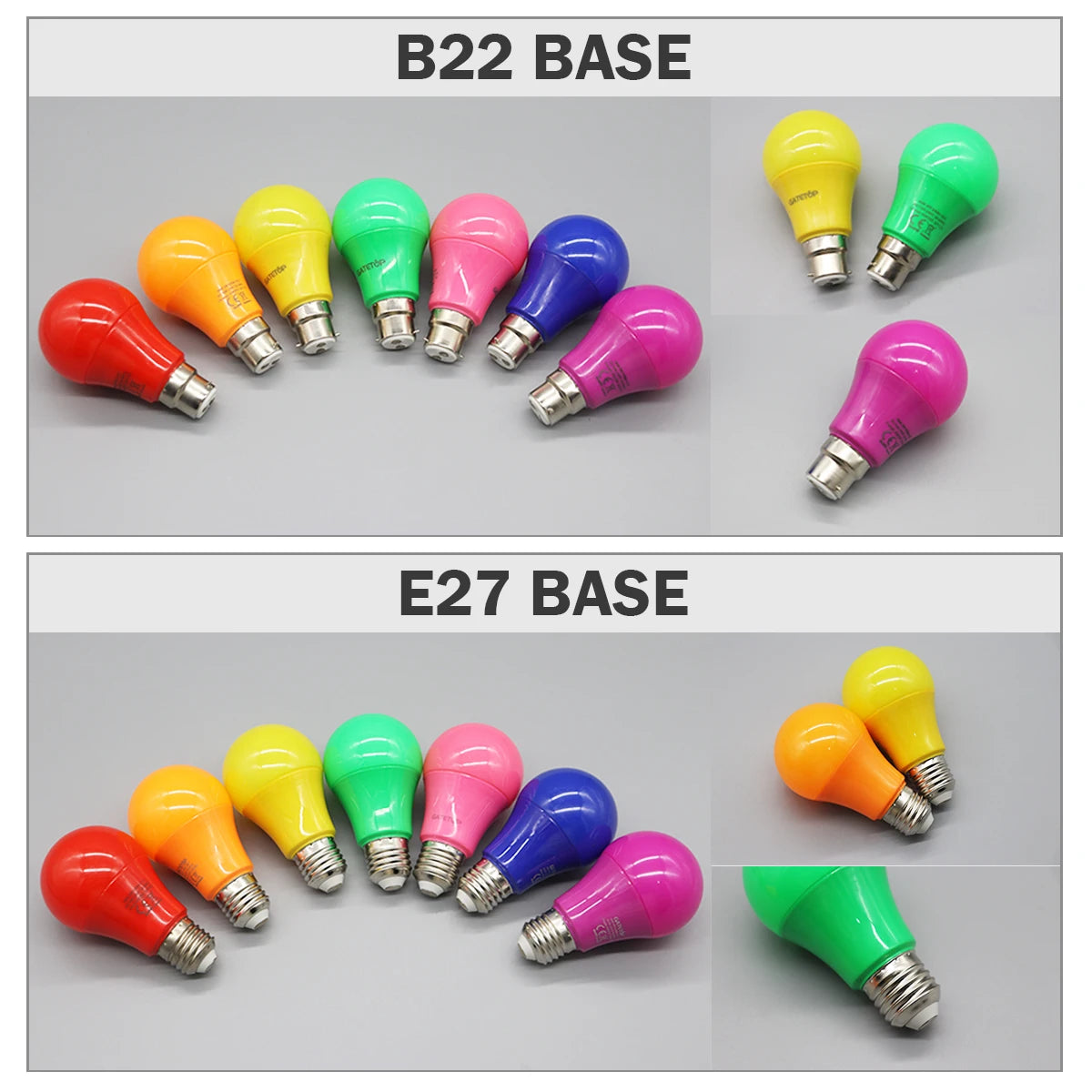 2-10pcs Colorful Bulb B22 E27 110V 220V Red Yellow Blue Green Pink Purple Orange Light Bulb Lamp for Home