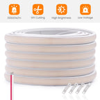 12V 24V COB LED Neon Strip Light Waterproof Ribbon Tape 2Pin Wire Warm Natural White 320LEDs/M Flexible Home Decor 0.5m 1m 2m 5m