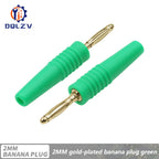 5PCS 2MM Banana Gold Plate Plugs Connectors mini Banana Plug For Banana Socket
