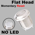 12mm metal push button waterproof nickel plated brass button switch Latching/self-locking/fix high/flat head on-off NO LED