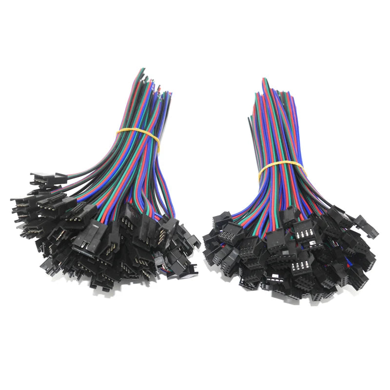 30/50/100pairs 2pin 3pin 4pin 5pin 6pin 15cm JST SM Connector Quick Male/Female Extension Cable For Lamp Driver CCTV Led Strip