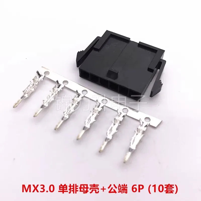 10Sets Mini 5557 Male 43025 MX3.0 Micro-fit 3.0 3.0mm Pitch Single Row Housing Female Terminals 2-6Pin Connector Kit