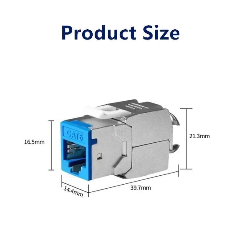 CAT6A Cat6 6 6A RJ45 Connector 6PCS Female Keystone Jack Toolless Module Plug For Networking Patch Panel Consumer Electronics