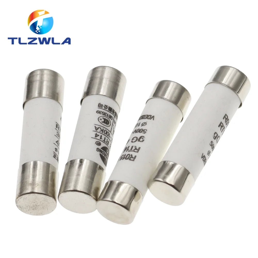 5PCS 10*38 Fast blow Ceramic Fuse 10X38MM Fuse 380V 500V 0.5A 1A 2A 3A 4A 5A 6A 8A 10A 16A 20A 25A 32A 40A RO15 RT18 RT14