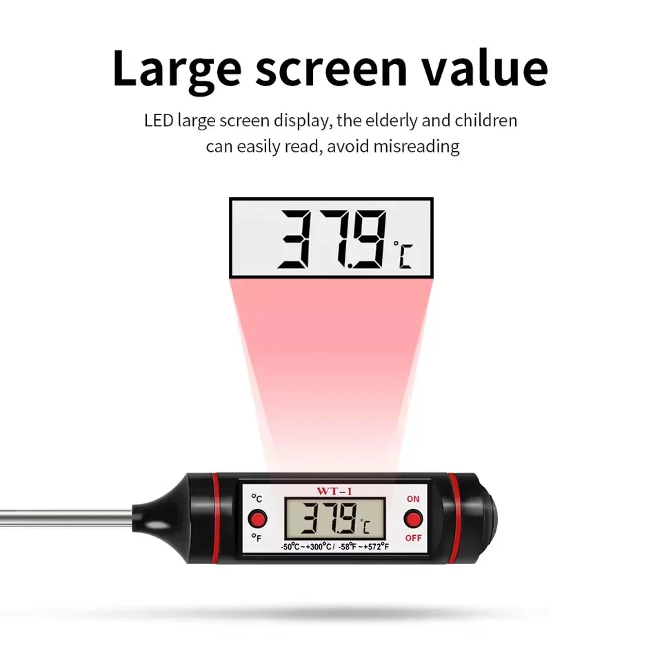 -50-300℃ Digital Food Thermometer For Meat Kitchen Cooking Water Milk Food Probe Temperature Meter BBQ Electronic Oven Tool