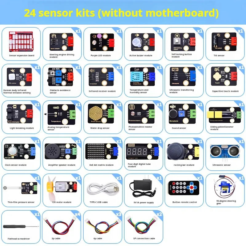 Arduino UNO R4  27 in 1 37 in 1 42 in 1 Starter Kit IoT Programming Sensor Learning Kit for Maker