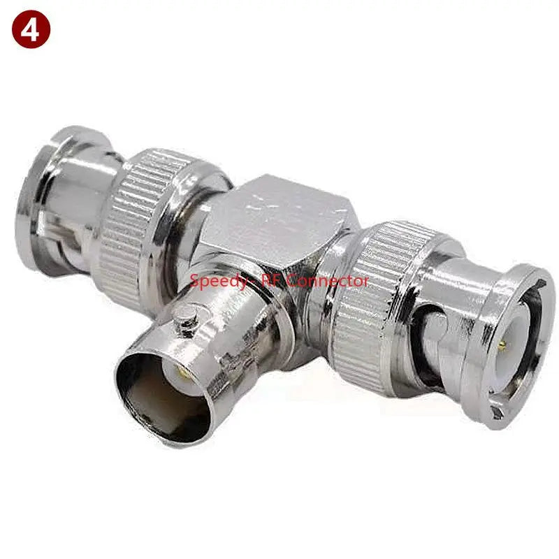 Q9 BNC Male Female Connector Tee Type 3Way Splitter BNC To BNC Male Female 90 Degree Right Angle Brass RF Coaxialc