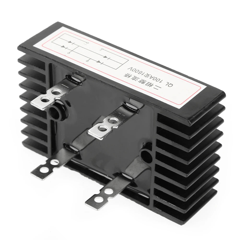 1Pcs Bridge Rectifier 100A 1600V Diode Bridge Rectifier 2-Phase Rectification High Power Black Bridge Rectifier