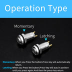 1pc 8mm Metal Push Button Switch Self-reset Momentary Self-locking Latching 2 Pins High Head 3A/250V Computer Doorbell Horn