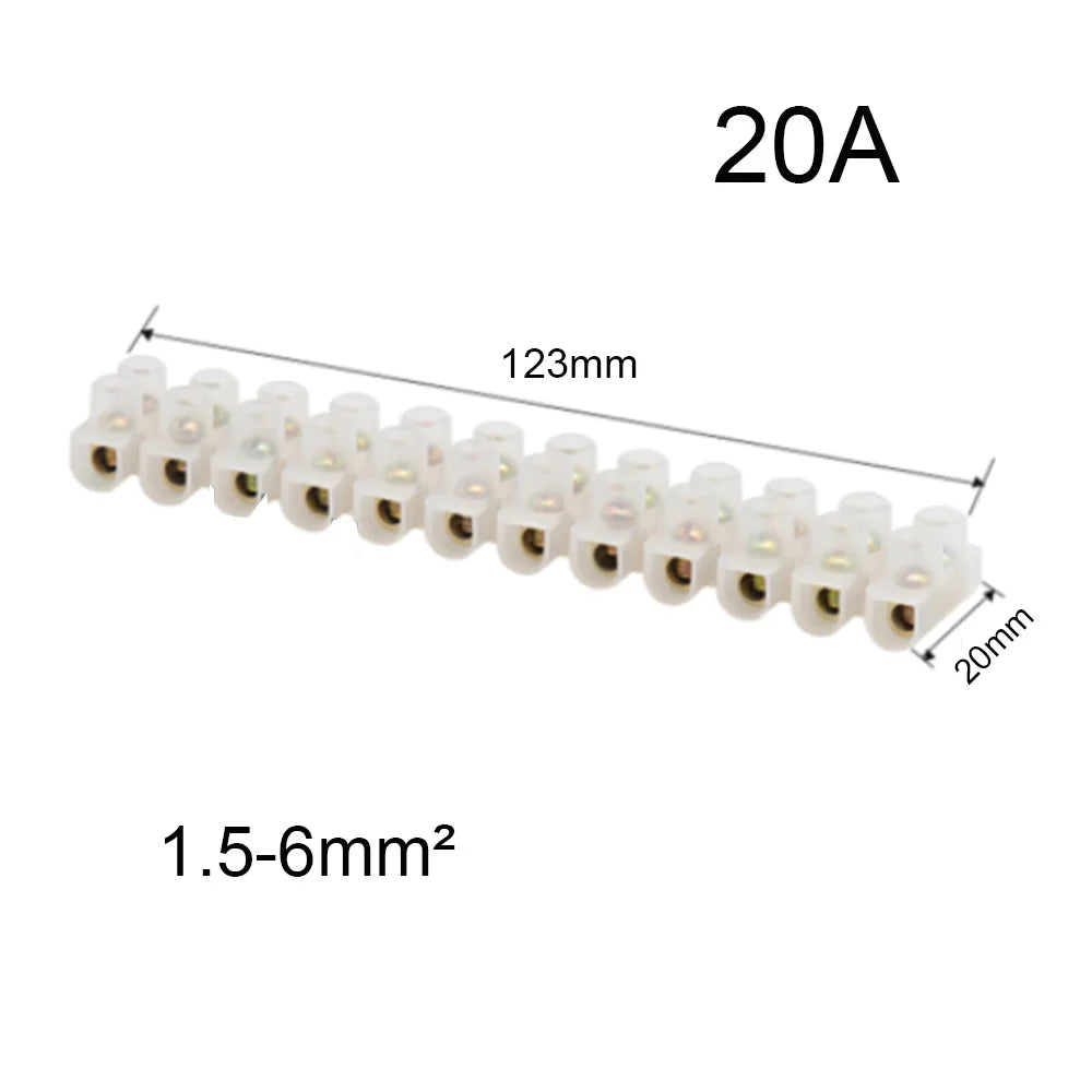 Brass Junction Box Electrical Screw Terminal Block and Insulated Barrier Strip Wire Connector Connecter Electronic Cable Contact