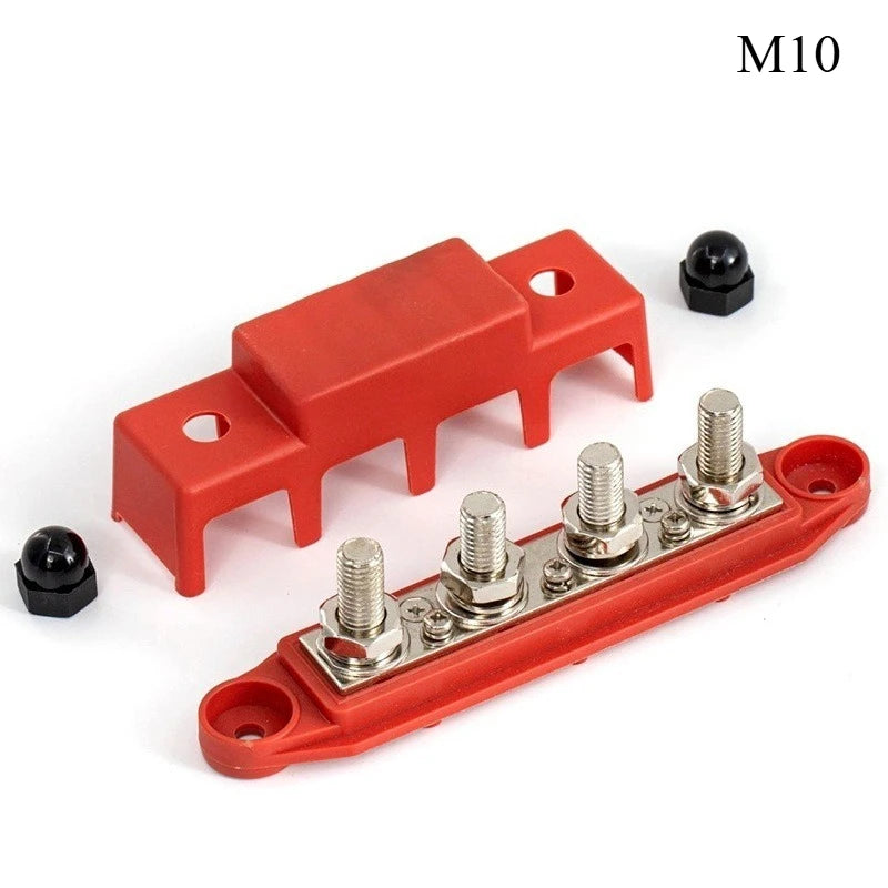 New Power Distribution Block Bus Bar with Studs Marine Terminal Block for Automotive Car Boat Solar Wiring - Negative&Positive