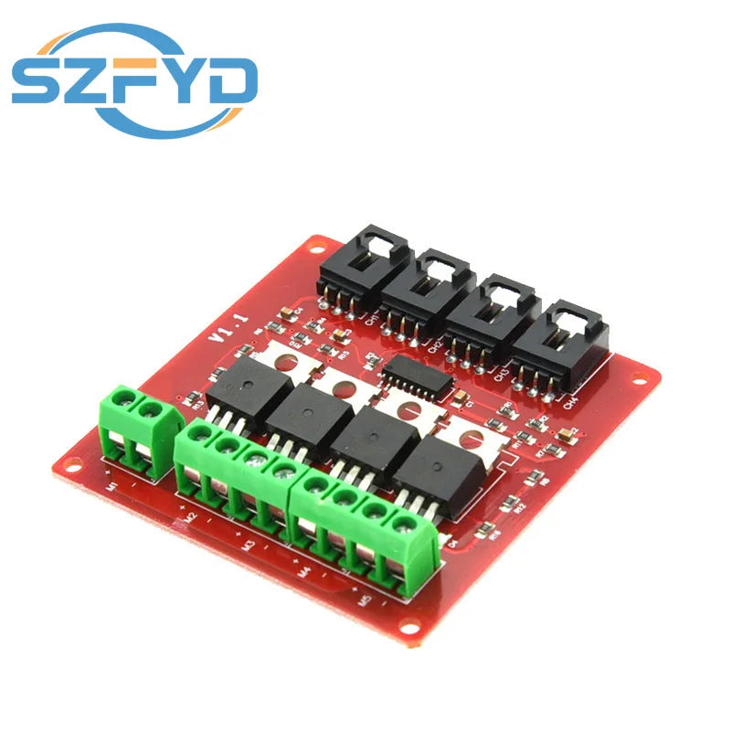 4-Channel MOSFET Switch Module – IRF540N V4.0+ with Optocoupler Isolation for Arduino, High-Power Load Control (1/4 Way)