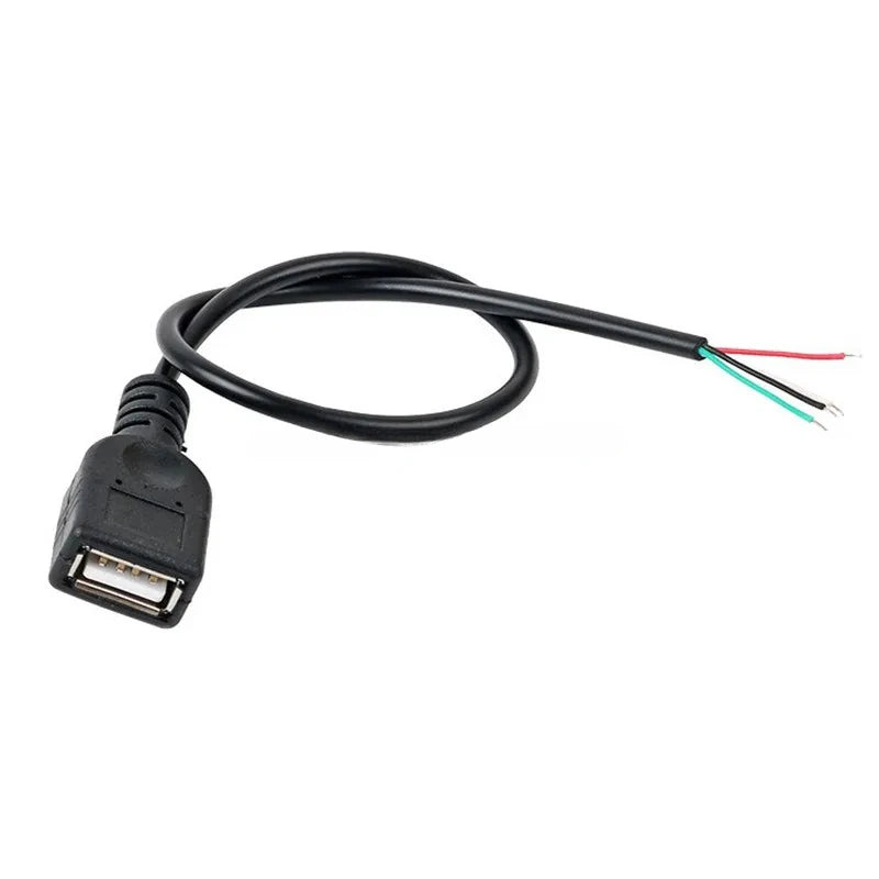 30cm Power Supply Cable 2 Pin USB 2.0 A Female Male 4 Pin Wire Jack Charger Charging Cord Extension Connector DIY 5V Line