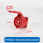 1 PCS 32A Aviation Industry Plug Socket Connector 3P/4P/5P IP44 Waterproof Surface Installation Wireless Concealed Installation
