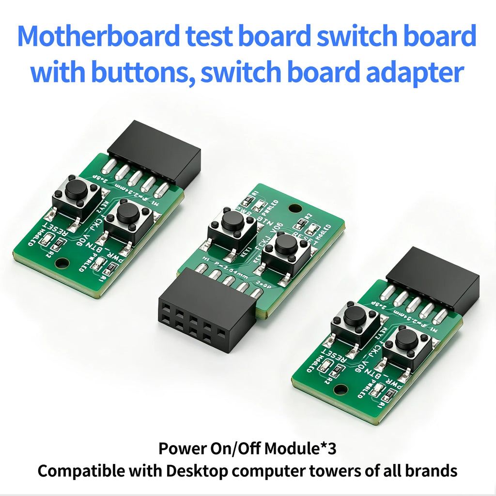 Mini Computer Power Reset Switch Board 9-Pin Connector Front Panel Header for PC Desktop Motherboards with LED Status Indicators