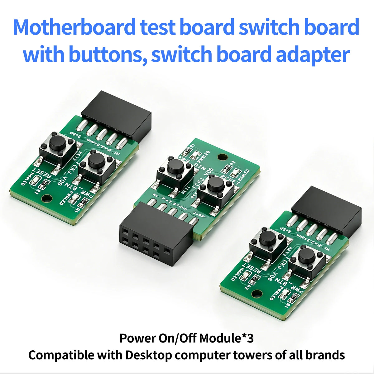 Mini Computer Power Reset Switch Board 9-Pin Connector Front Panel Header for PC Desktop Motherboards with LED Status Indicators