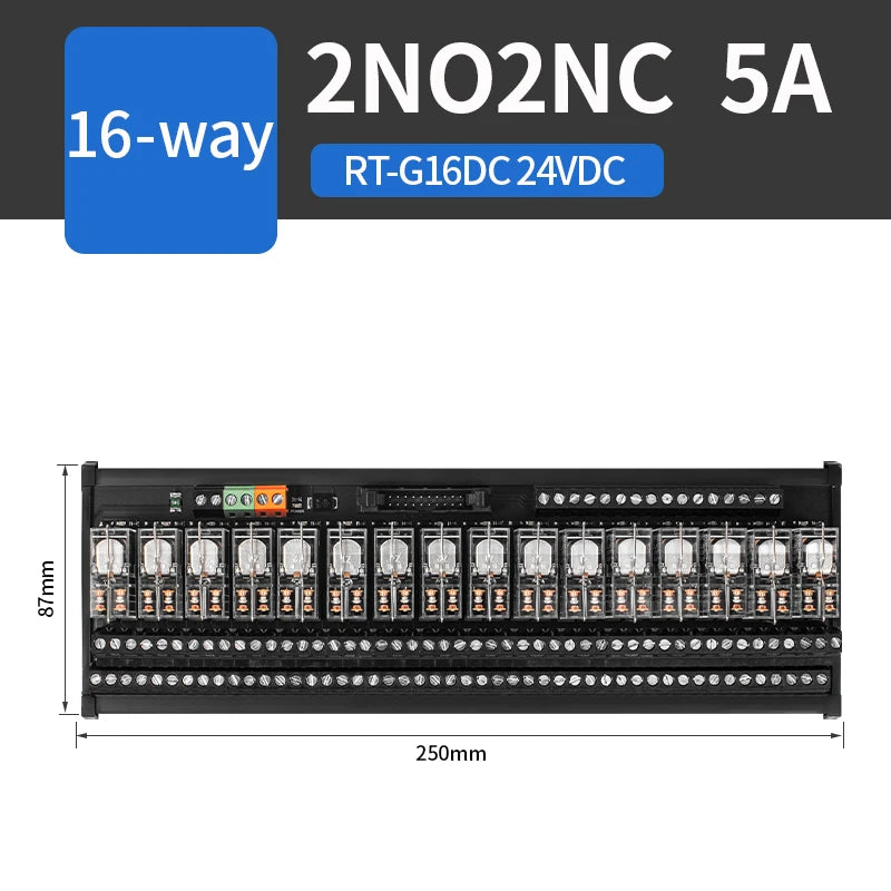 ENMG PNP/NPN Intermediate Relay Module G2R-1-E Control Module DC 24VDC One Open One Closed 16A 8/16 Way Screw Type Spring Inline