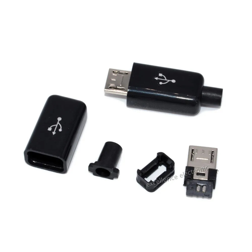 10Pcs USB Connectors Type B/Micro/Mini/USB2.0 Male Female Assembly Adapter DIY Soldering Repair Data Charging Plug Socket