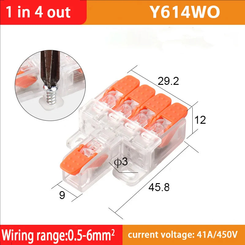 Fast Wiring Wire Connectors Splitter Terminal Blocks Quick Plug-in Connector Conductor Cable Junction Box