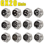 5pcs GX12 GX16 GX20 2 3 4 5 6 7 8 9 10Pin Male Female Butting Wire Cable Circular Aviation Socket Plug Panel Connector