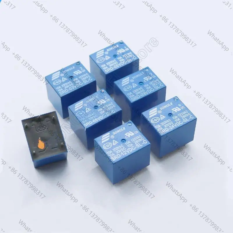 100Pcs/lot SRD-05VDC-SL-C SRD-12VDC-SL-C SRD-24VDC-SL-C SRD -03V 05V 06V 09V 12V 24V 48V DC Power Relays 10A 250VAC 5PIN T73
