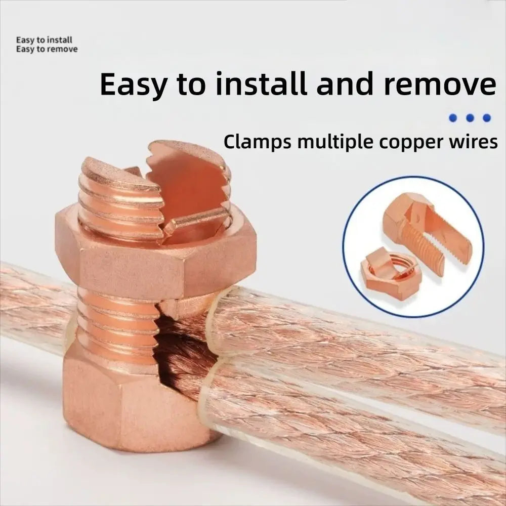 Electrical Equipment TJ Series Split Bolt Connector Sturdy Durable Copper Split Bolt Screw Terminal