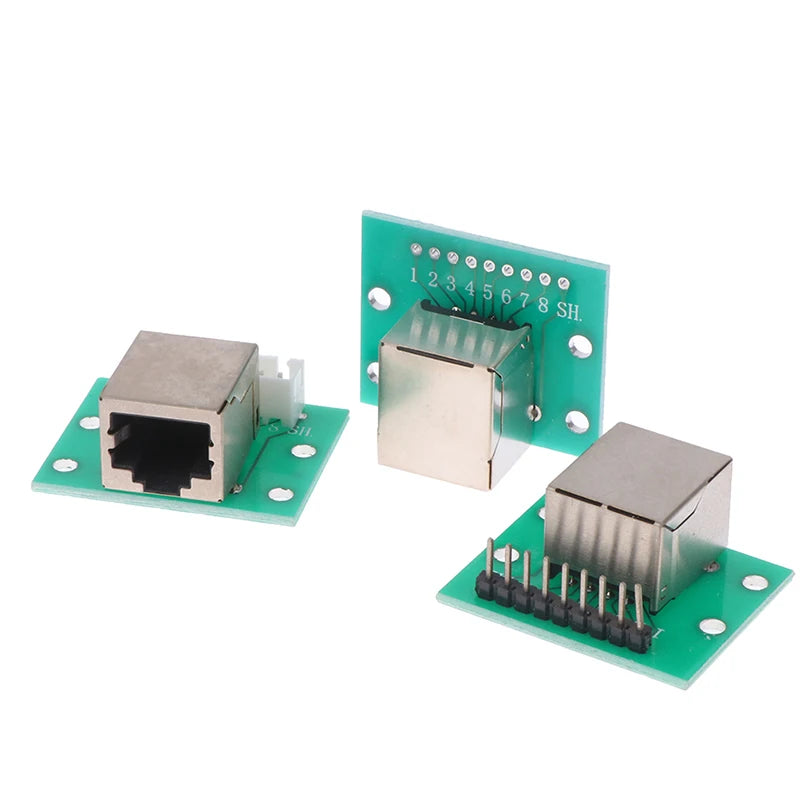 1Pc RJ45 Adapter Board To XH2.54 Modular Ethernet Connector Adapter Network Interface + Breakout Board + Pin Header