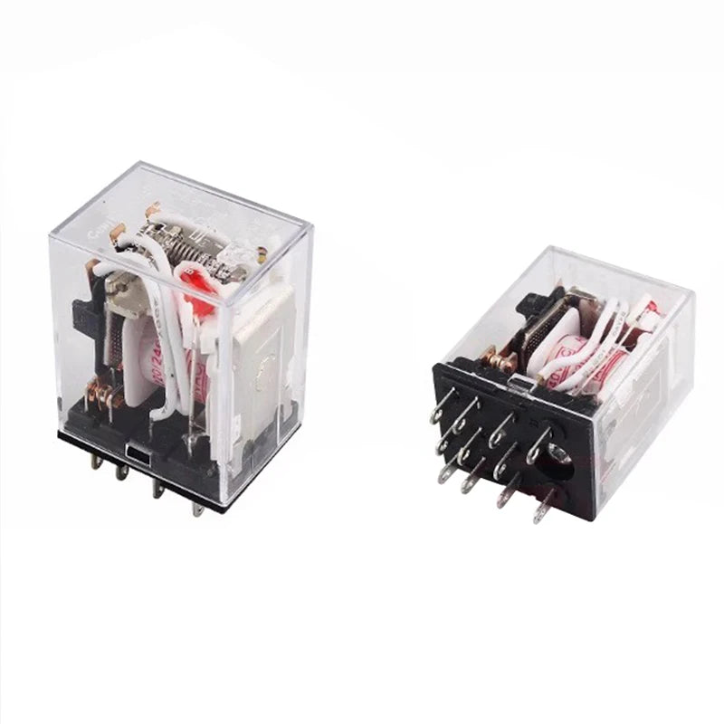 2PCS Miniature Coil General Electromagnetic Intermediate Relay Switch HH52P 53P 54P 62P 63P LED 12/24VDC 110/220VAC