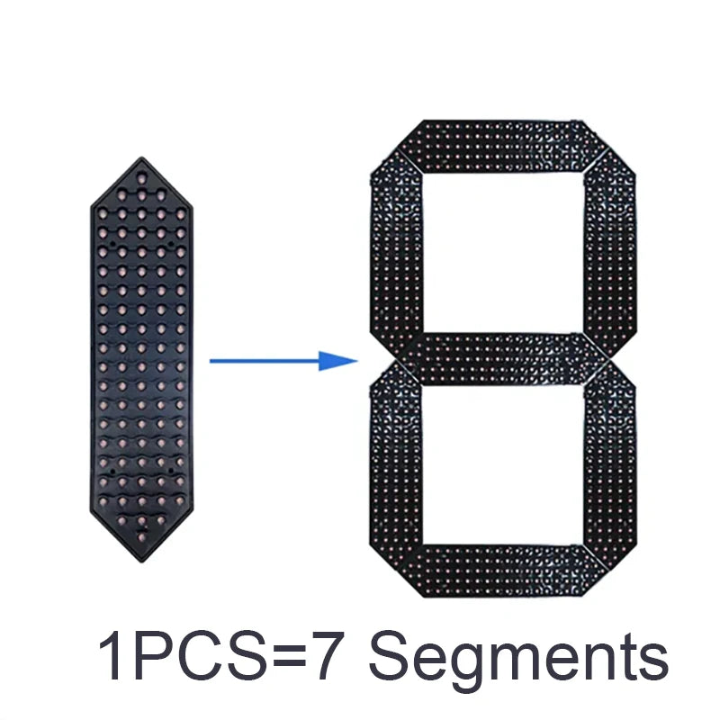 12-inch LED module 170*310mm monochrome outdoor high brightness oil price digital screen 7-segment display timing scoreboard