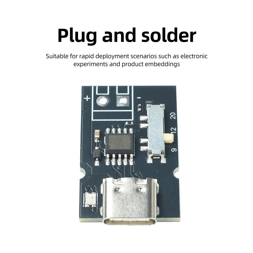 PD QC Protocol Fast Charging Decoy Module 5V 9V 12V 20V Adjustable with Indicator Light Type-C Trigger Module for DIY Electronic
