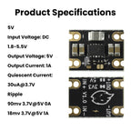 TPS63802 Lithium Battery Boost Buck Module DC 1.8-5.5V to 3.3V/5V Step Up Down Power Supply Module TPS63802 Boost Buck Converter