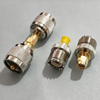 SMA to UHF PL259 SO239 RF Coaxial Adapter Converter Kit 50 Ohm Low Loss Connector for Amateur Radio WiFi/Antenna/Signal Booster