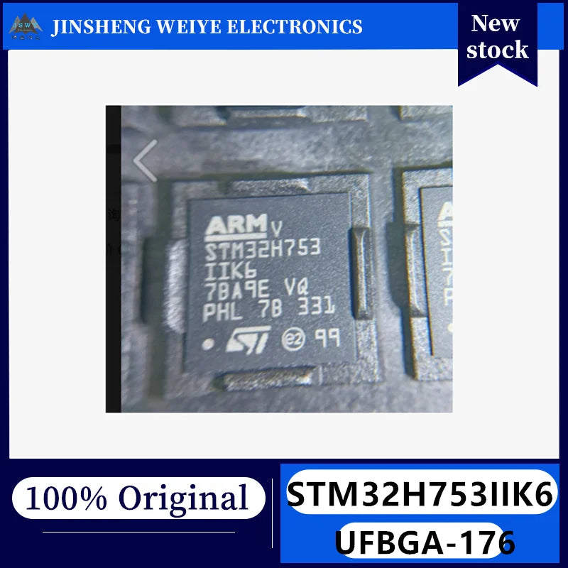 (1/5 Piece) STM32H753IIK6 UFBGA-176 High-Performance 32-Bit ARM Cortex-M7 Core Microcontroller, Brand New, Original, in Stock.