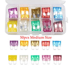 50/80/180pcs 5/10/15/20/30A Car Auto Small and Medium Blade Fuse Motorcycle Boat Truck Automotive Blade Fuse Assortment Set