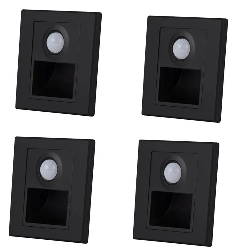 PIR Motion Detector Light Sensor LED Lights AC 110V-220V Recessed Staircase Bedroom Wall Lamp LED Night Light