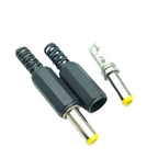 20pcs/10pcs/5pcs 5.5mm X 2.5mm / 5.5mm X 2.1mm DC Power Plugs Male Barrel Connectors Black 5.5×2.5 5.5×2.1