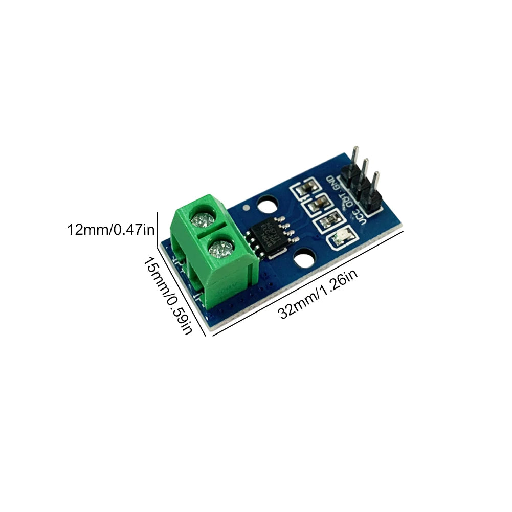 ACS712 High Efficient Hall Current Sensor Module High Precision DC Current Sensor Module Detector DC5V for Arduino