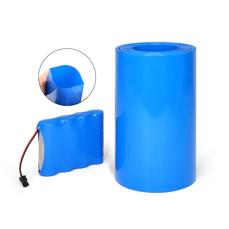 18650 Lithium Battery Heat Shrink Tube Width 17mm ~ 200mm Blue PVC Wrap Cover Skin Cable Protector Sleeve Lithium Film Case