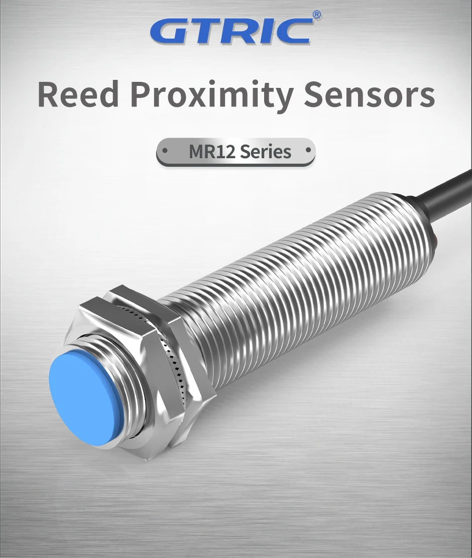 GTRIC Magnetic Reed Switch Proximity Sensor LG12A3 Premium M12 Cylinder Series 10-30V 90-220V 10mm Sensing Distance