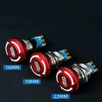 16/19/22mm Metal Emergency Stop Button Switch Stainless Steel Anti-slip Waterproof Rotation Socket 12/220V Stop Momentary