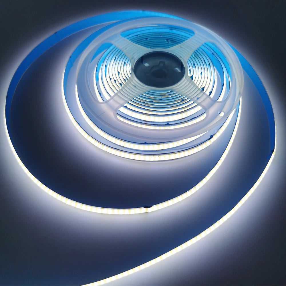 Tuya Wifi Smart FCOB RGBCCT LED Light Strip 6Pin 12mm DC24V RGB CW WW FOB Flexible COB Linear Lights Dimmable Room Kitchen Decor