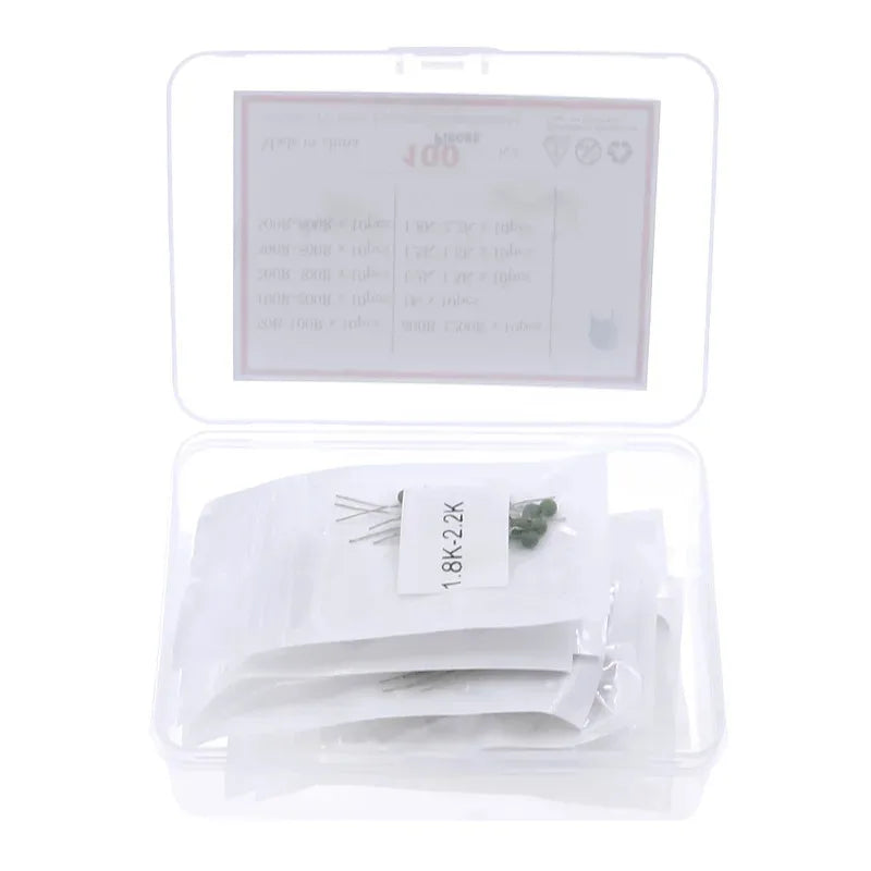 100Pcs 10Value 5% MZ5 PTC 50R - 2.2K Positive Temperature Thermistor Resistor Assorted kit