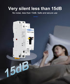 TOMZN TOCT1 2P 25A 220V/230V 50/60Hz Din Rail Household AC Modular Contactor With Manual Control Switch 2NO or 1NO 1NC or 2NC
