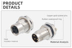 M8 IP67 Waterproof Circular Connector 3 4 5 6 8 Pin Front Rear Panel Mount Solder Industrial Socket Screw M8 M10 M11 M12
