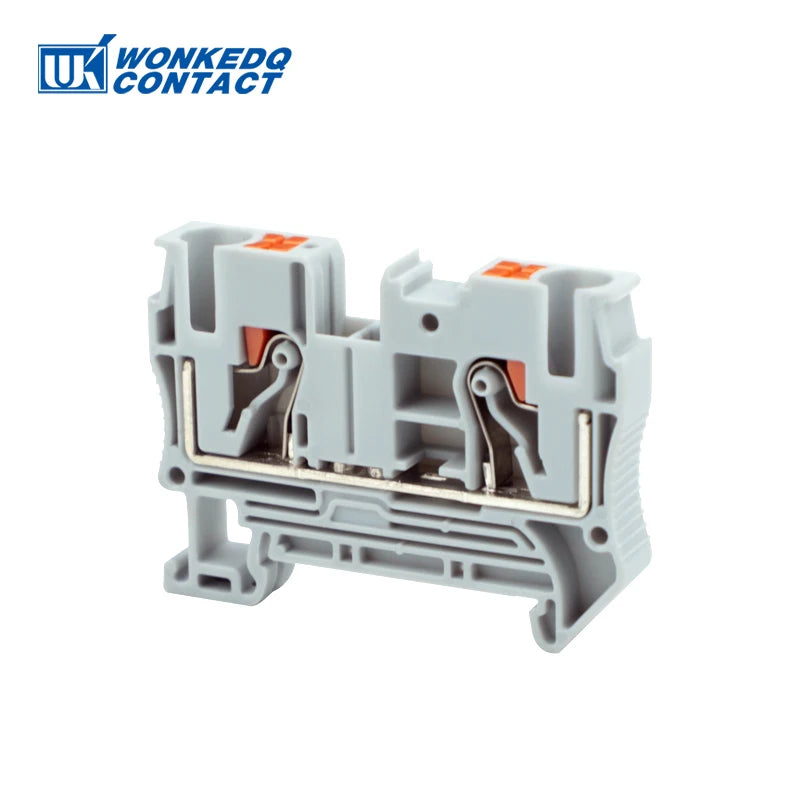 10Pcs PT6 Push-in Terminal Block Din Rail 6mm² Screwless Spring Feed-Through Connector Wire Electrical Strip Plug PT-6 PT 6