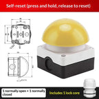 (NEW)1 Set Mushroom Head Self-Locking/Resetting 1NO Foot/Hand Control IP65 ENMG Emergency Stop Button Switch For Industrial Safe