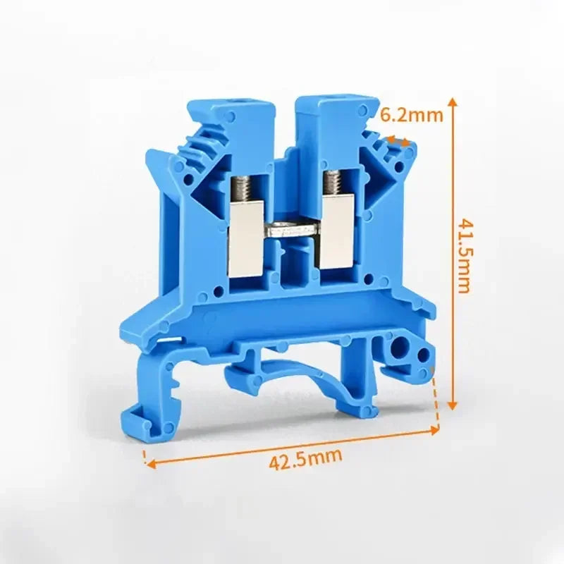 10/100pcs UK2.5B DIN Rail Terminal Block Clamp 7 Colors Screw Connector 800V 32A UK-2.5N 2.5mm Square Universal Screw Connectors